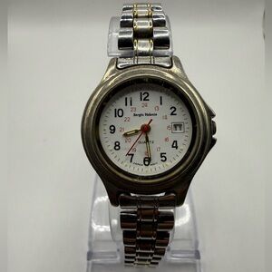 Vintage Sergio Valente Two-Tone Silver Gold Watch (New Battery) Day-Date